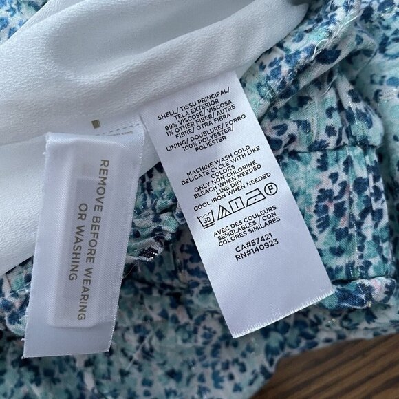 LOFT Women Plus 16 Blue Floral Wildflower Boho Pull-On Tiered Flippy Mini Skirt - Picture 8 of 8